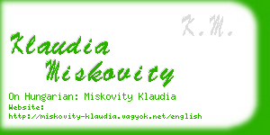 klaudia miskovity business card